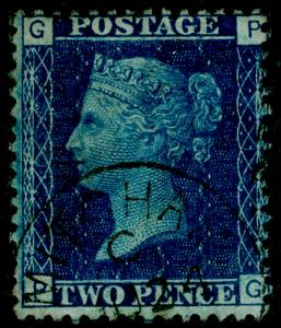 SG47, 2d dp blue plate 15, FINE USED, CDS. Cat £38. PG