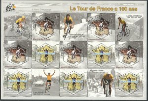 2003 FRANCE - SG: 3914 + 3915 X 5 - TOUR DE FRANCE - UNM. MNT - SPECIAL SHEETLET