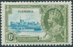 Gambia 1935 6d light blue & olive-green Jubilee SG145 unused