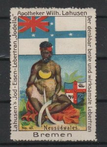 Aecht Brandt Coffee Flags Collection Stamp No.45 New South Wales MNG  -AL