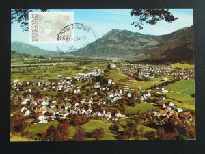 landscape view of Balzers maximum card Liechtenstein 1982