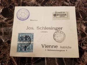 1931 Bengazi Libya Cyrenaica Israeli Community Cover to Austria Judaica 2x # 56