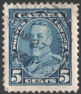 Canada SC#221 5¢ King George V Single (1935) Used