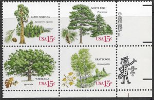 US #1764-67 mnh zip code block. Trees.