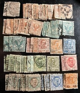 Italy Scott# 76...92 Used Avg/VF Lot of 72 Cat $28.15