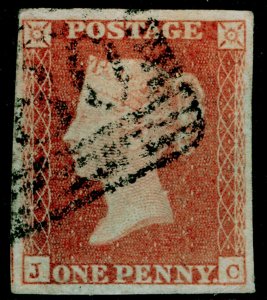 SG8, 1d red-brown PLATE 88, FINE USED. Cat £35. 4 MARGINS. JC 