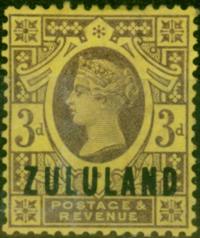 Zululand 1888 3d Purple-Yellow SG5 Good MM 