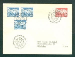 Sweden. FDC 1957. Life Saving Society 50 Year. Sc# 3/499 + 500. Adr: Lidkoping