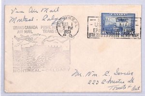 CANADA Air Mail FIRST TRANS-CANADA FLIGHT Montreal-Calgary 1939 Cover YN44