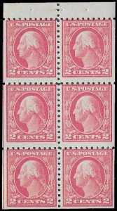 PCBstamps  US 425e Bk Pane 12c(6x2c)Washington, MNH, (2)