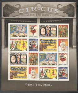 US SC 4905b * Vintage Circus Posters * Imperforate Sheet * MNH * 2014