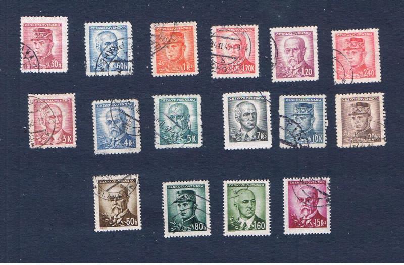 Czech #293-304  VF Used(16)  Various Portraits