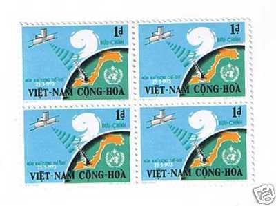 South Vietnam 1973 SC# 447 METEOROLOGICAL DAY Block of 4 MNH