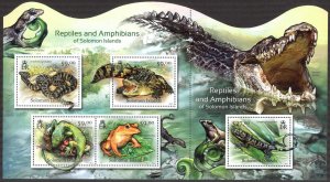 Solomon Islands 2012 Reptiles Snakes Frogs Lizards Joint Sheet + S/S MNH