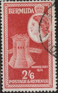 BERMUDA Scott 159  Used 2sh6p scarlet from 1953-58 set