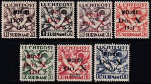 Sc# C8 / C14 Suriname 1931 airmail Do. X overprint complete set MNH CV $455.20