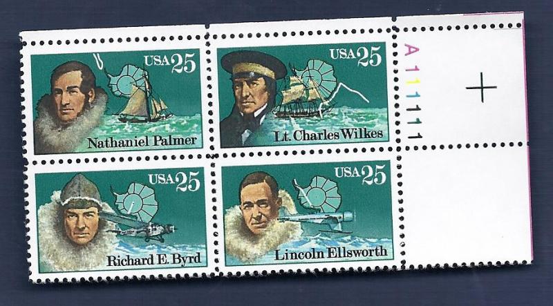 2386-89   25c Explorers  Plate Block VF/MNH/OG scv $8.00