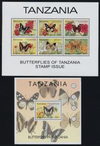 Tanzania 2395-400 MNH Butterflies, Flowers