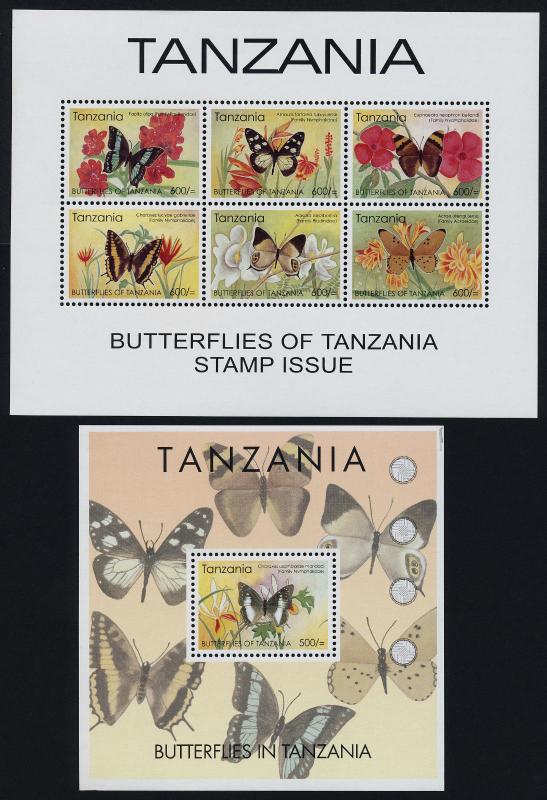 Tanzania 2395-400 MNH Butterflies, Flowers