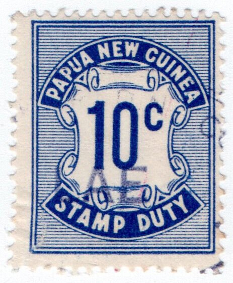 (I.B) Papua Revenue : Stamp Duty 10c