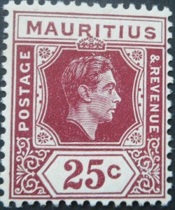 Mauritius 1938 GVI Twenty Five Cents SG 259 mint.