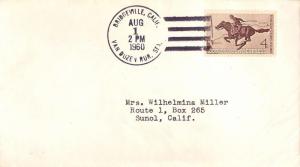 United States California Van Duzen Rur. Sta. Bridgeville 1960 4-bar  Philatelic.