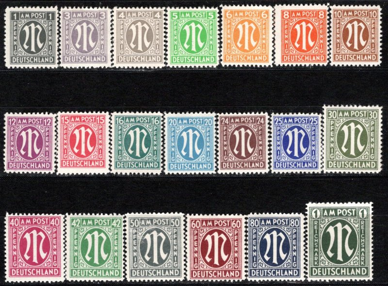 Germany AM Post Scott # 3N1 - 3N20, mint nh, cpl. set