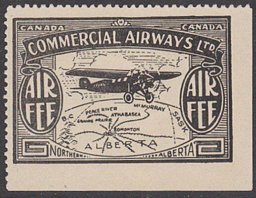 CANADA 1930s COMMERCIAL AIRWAYS 'Air Fee' stamp mint - no gum..............57225