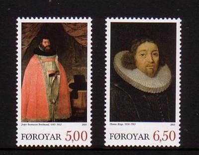 Faroe Islands Sc 436-7 2003 Theologians stamps mint NH