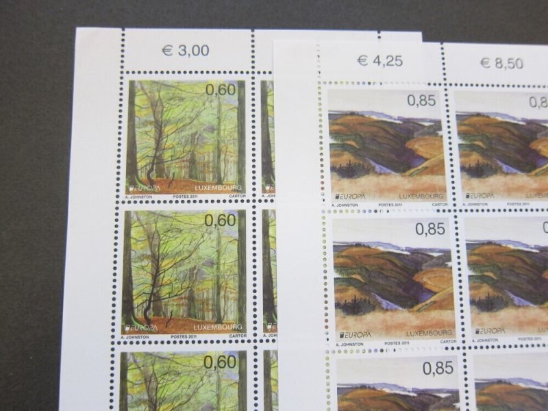 Luxembourg 2011 Sc 1312-13 sheet(10) set MNH