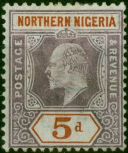 Northern Nigeria 1902 5d Dull Purple & Chestnut SG14 Fine MM (2)