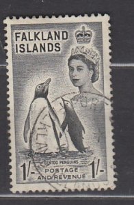 J39739, JL Stamps 1955-7 falkand islands used #127 penguins