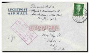 Low Paus letter 1st Flight Amsterdam New York 13 1 1950