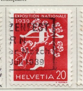 Switzerland 1939 Issue Fine Used 20c. NW-117811