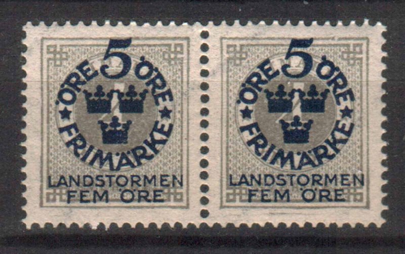 SWEDEN STAMPS. 1918, Sc.#B3, PAIR MNH