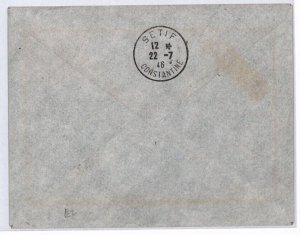 France Cols ALGERIA Air Mail 1946 Cover Algiers-Constantine First Flight? YV243