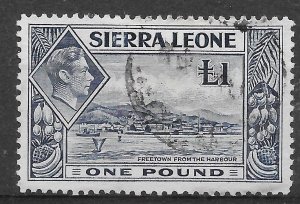 SIERRA LEONE SG200 1938 £1 DEEP BLUE USED