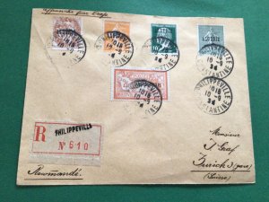 Algeria 1924 to Zurich stamps postal cover Ref 62386 