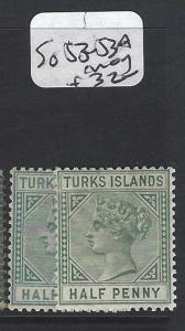 TURKS ISLANDS (P1805BB)  QV  1/2D     SG 53-53A      MOG