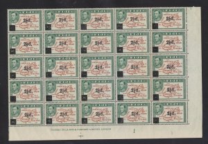 FIJI #126 Block of 25 Overprint