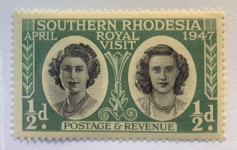 Southern Rhodesia 1947 Scott 65 MNH - Royal visit, Prin. Elizabeth & Margaret