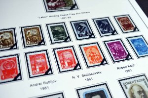 COLOR PRINTED RUSSIA 1960-1965 STAMP ALBUM PAGES (84 illustrated pages)