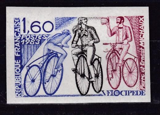 France 1983 1.60fr. Michaux Bicycle IMPERF.. XF/NH(**)