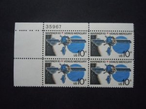 #1557 10c Mariner 10 Plate Block #35967 MNH OG VF