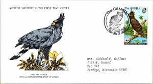 1978 Gambia - World Wildlife Fund FDC - Hawk Eagle on Cachet - F11297