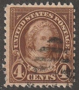 USA, stamp,  scott#636,  used, hinged,  11.0 x 10.5,  Washington, 4 cent,  brown