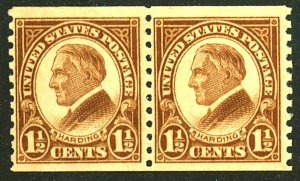 U.S. #598 MINT PAIR OG LH