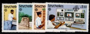 SEYCHELLES QEII SG550-553, 1983 world communications year set, NH MINT.