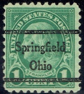 1923 1c WASHINGTON precancel (5581-L-6TS) from SPRINGFIELD OH. NICE TYPE!