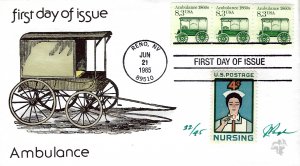 Pugh Designed/Painted Ambulance Coil FDC...32 of Only 45 created!
